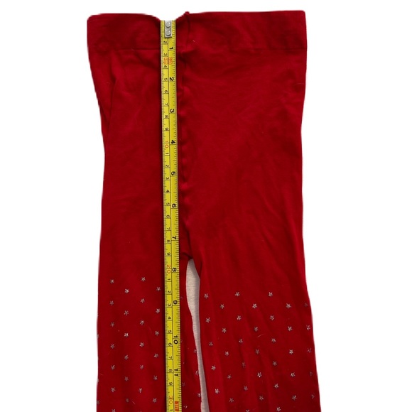 Girls red nylon tights with silver star print size 6 - Picture 6 of 6